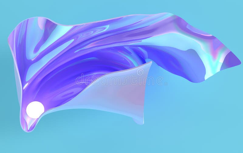 在行动的豪华软的织物与光亮球形3d回报 呈虹彩波浪 抽象现代设计元素, 皇族释放例证 在行动的豪华软的织物与光亮球形3d回报 呈虹彩波浪 抽象现代设计元素, 皇族释放例证